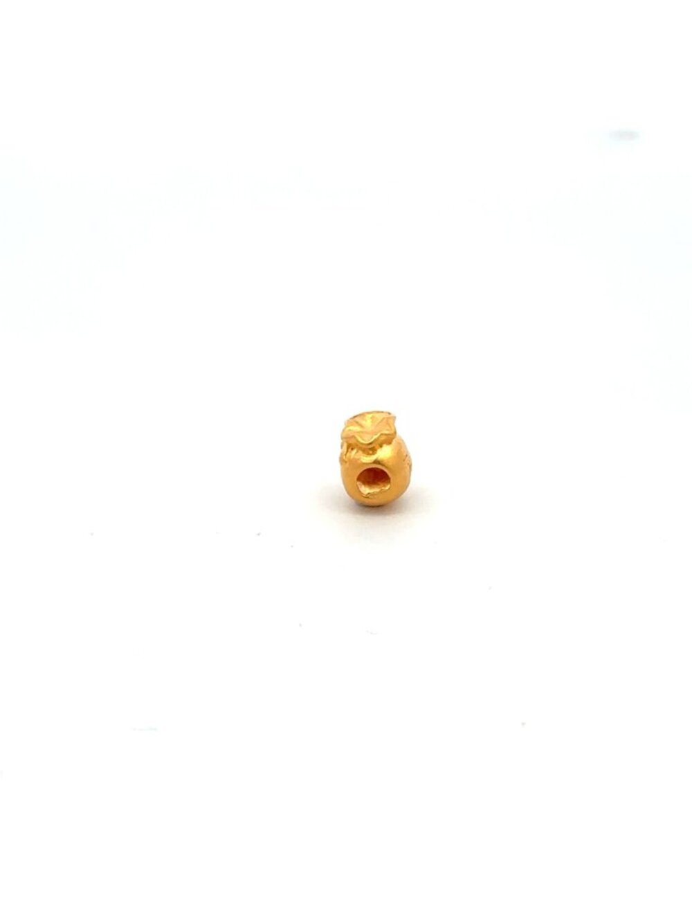 24K 999.9 Pure Gold Charm Money Bag Bead Spacer DIY Tiny 0.15g - Picture 4 of 4